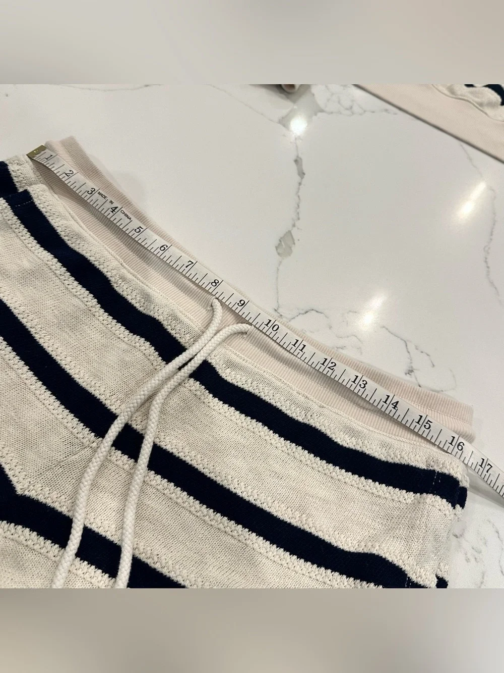 American Eagle Striped Off-the-Shoulder Long Sleeve Top Shorts Set M Loungewear